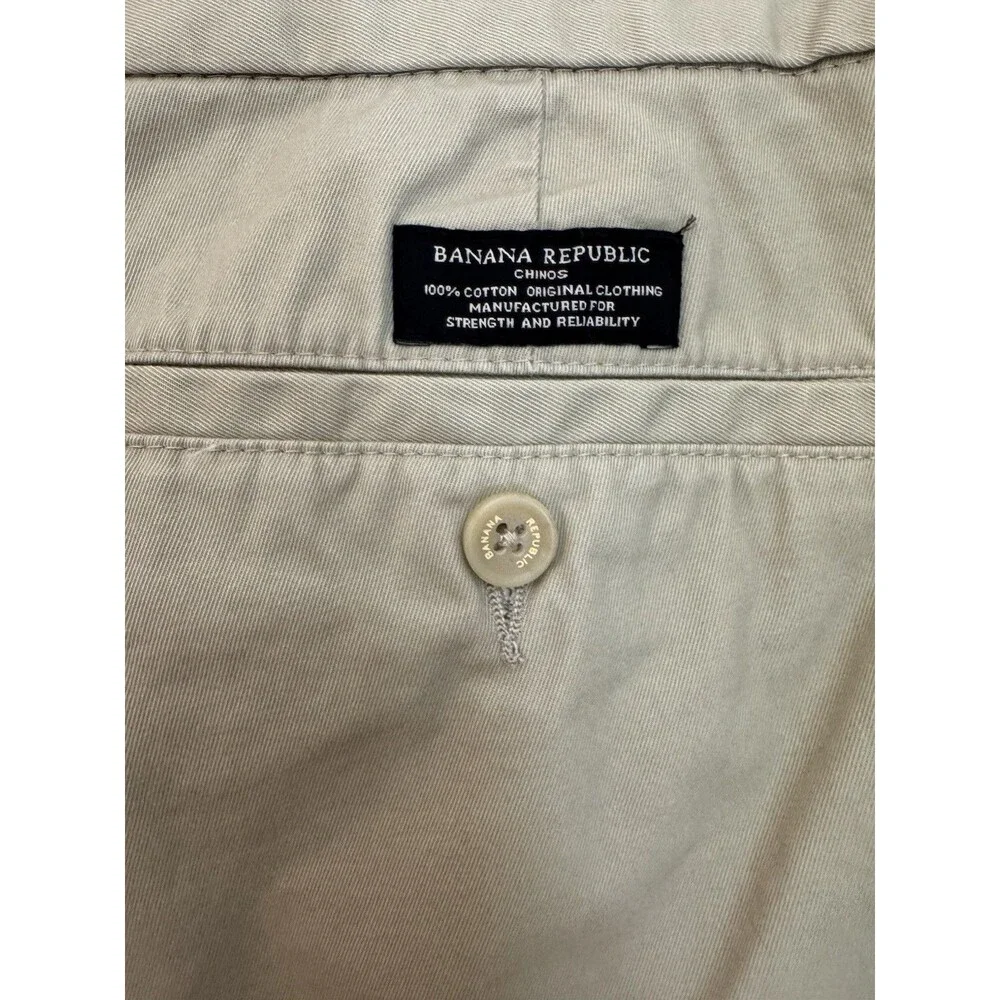 Banana Republic Gavin Chino Pants Mens 36x34 Beige Straight Leg Office 90s